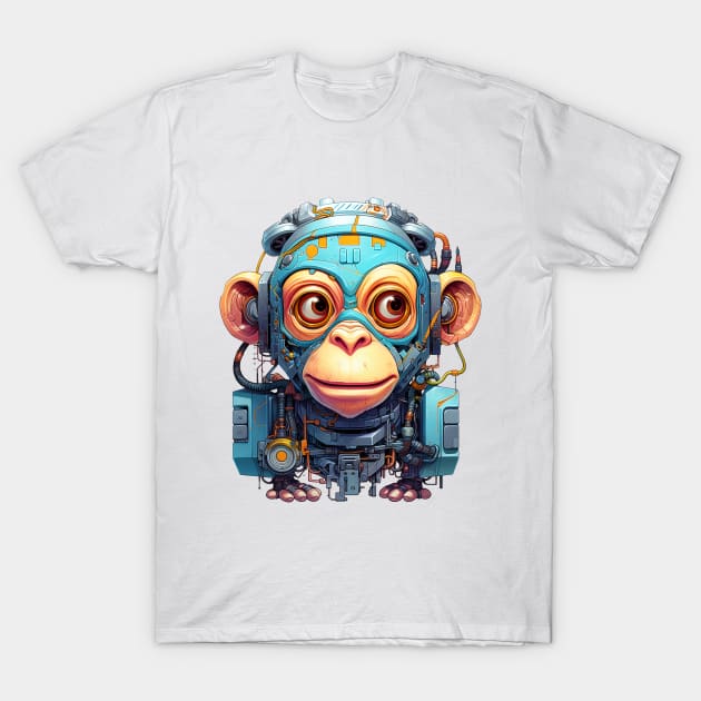 Cartoon monkey robot. T-Shirt, Sticker. T-Shirt by AndreKENO